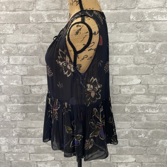 Wilfred Black Floral Peplum Blouse - Picture 2 of 6